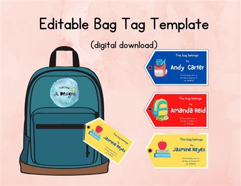 Backpack Name Tag Template