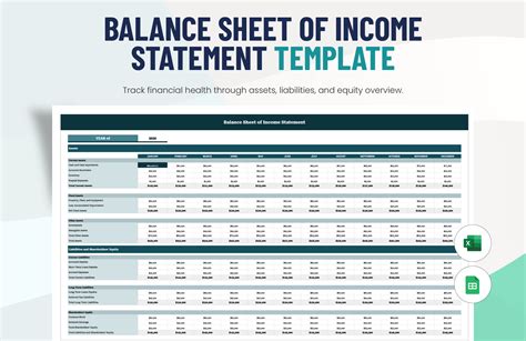 Balance Sheet And Income Statement Excel Template