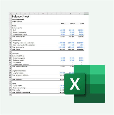 Balance Sheet Template Excel Free Download