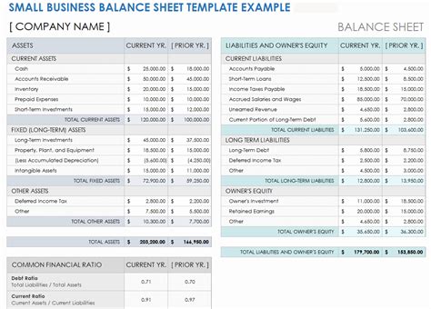 Balance Sheet Template For Small Business Excel