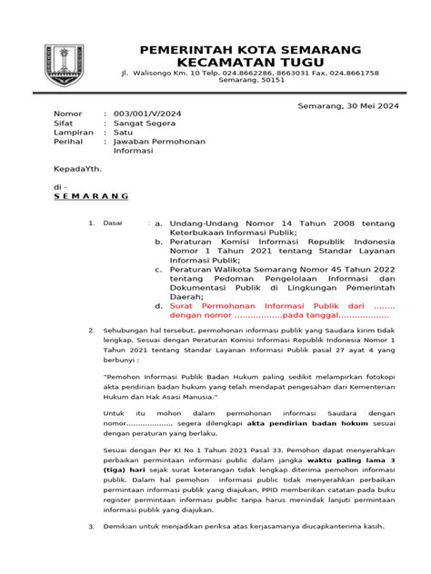 Balasan Permohonan Informasi
