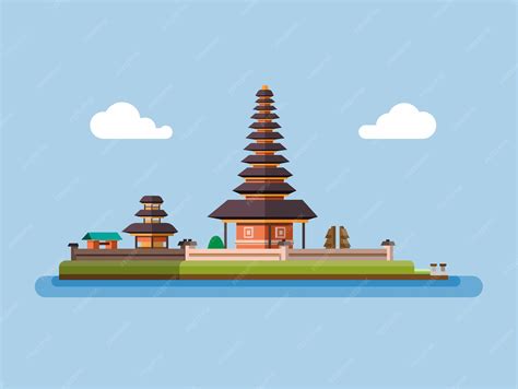 Balinese temple illustration
