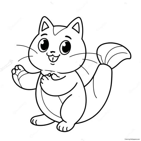 Banana Cat Coloring Page Printable