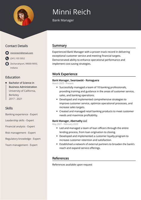 Bank Resume Template