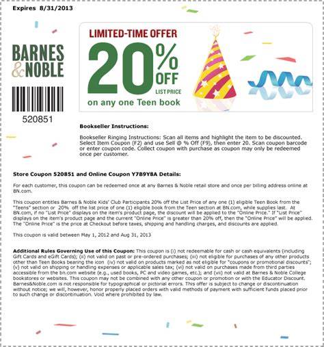 Barnes And Noble Printable Coupons Dec 2016