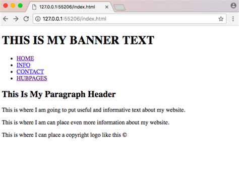 Basic HTML page without CSS