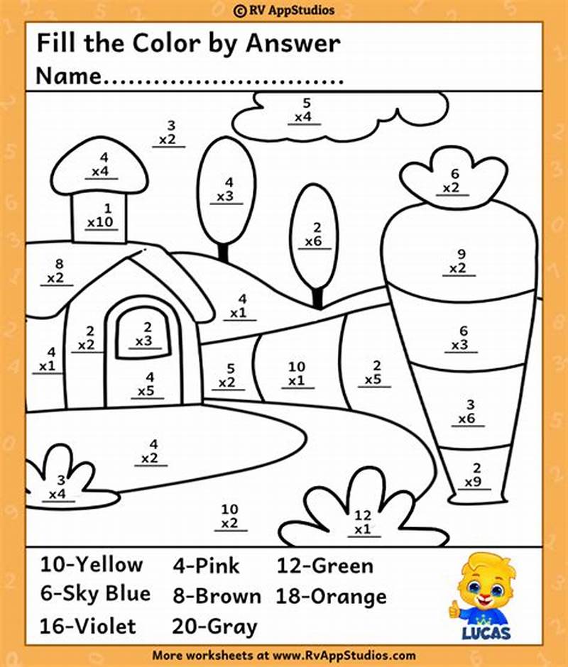 Basic Multiplication Coloring Worksheets
