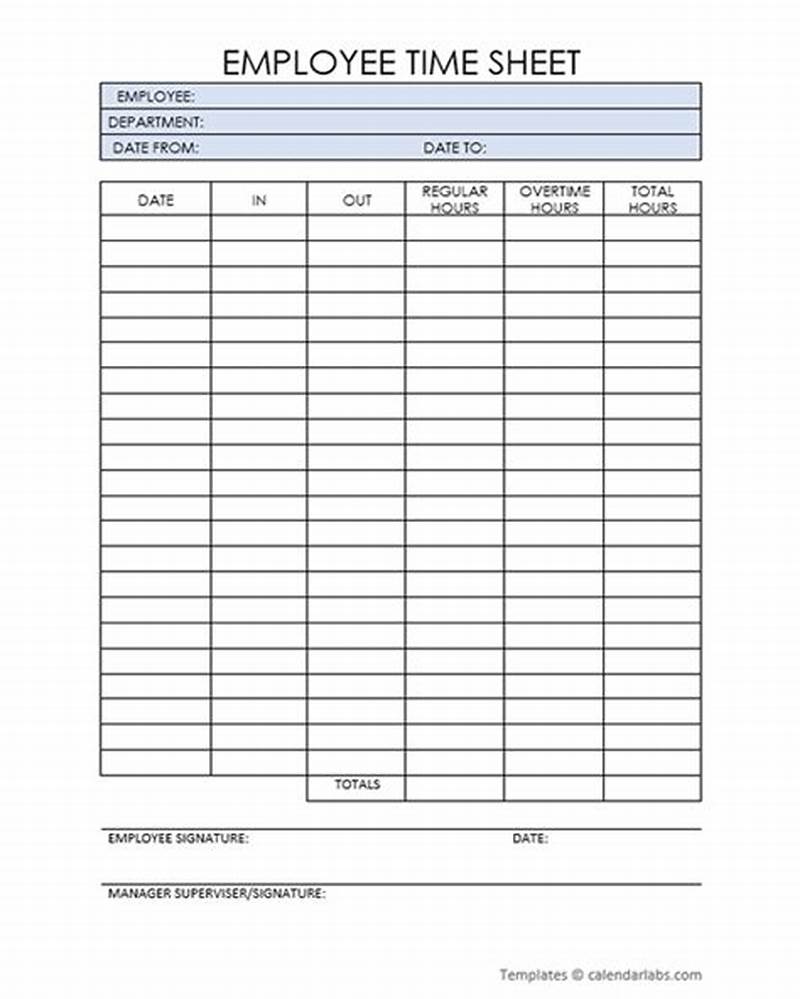 Basic Timesheet Printable