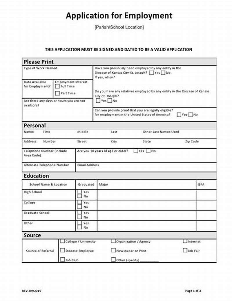 Basic Work Application Form