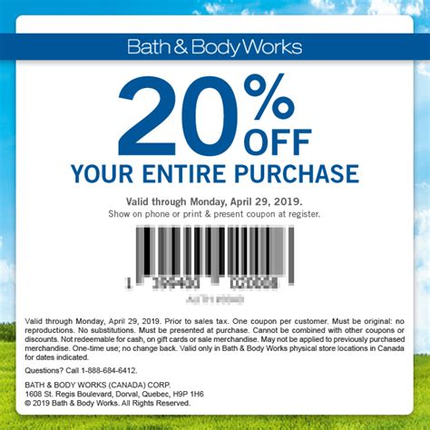 Bath And Body Works 20 Off Printable Coupon