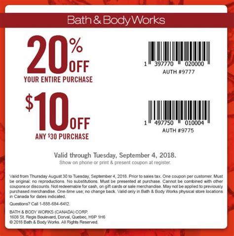 Bath Body Works 10 Off 30 Printable Coupon