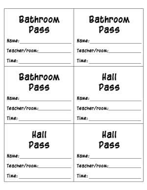Bathroom Passes Printable