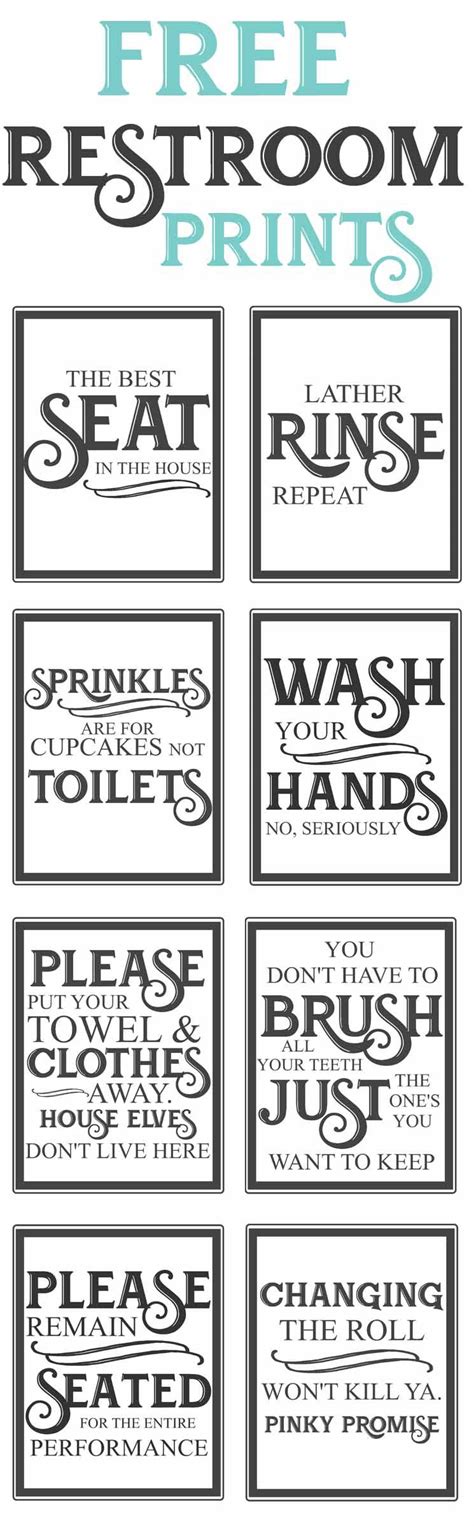 Bathroom Signs Free Printable