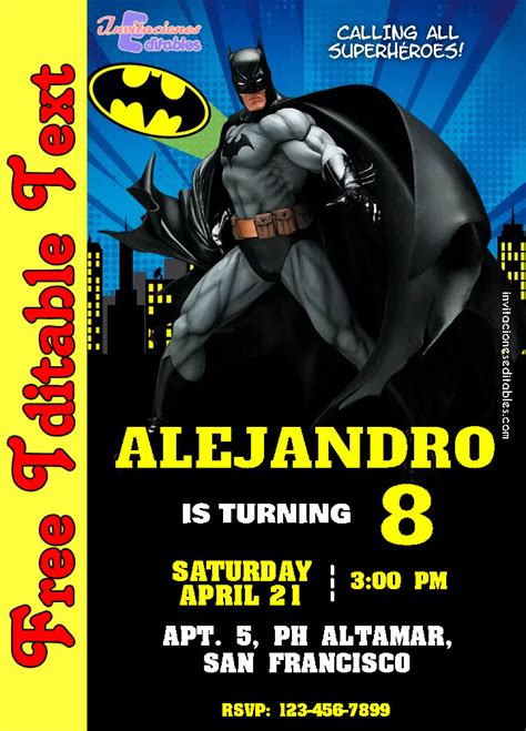 Batman Invitation Template