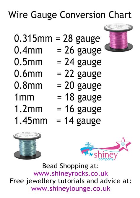 Beading Wire Gauge Chart