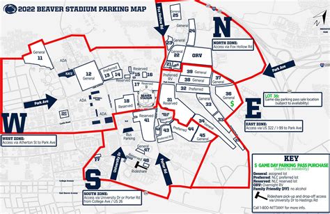 Beaver Stadium Parking Chart