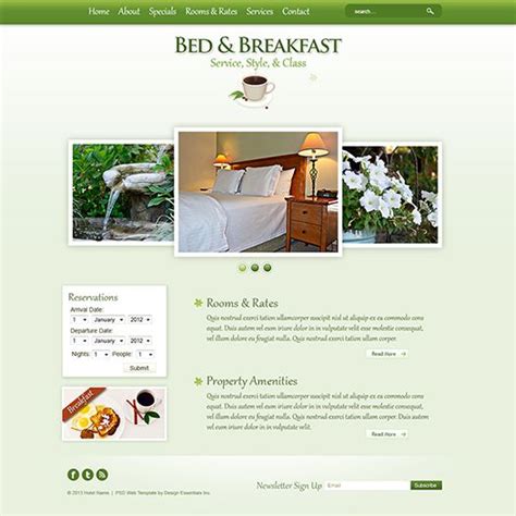 Bed And Breakfast Website Template