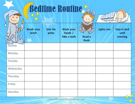Bedtime Chart For Toddlers