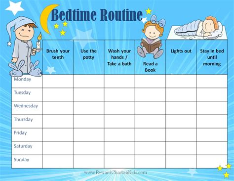 Bedtime Routine Chart Free Printable