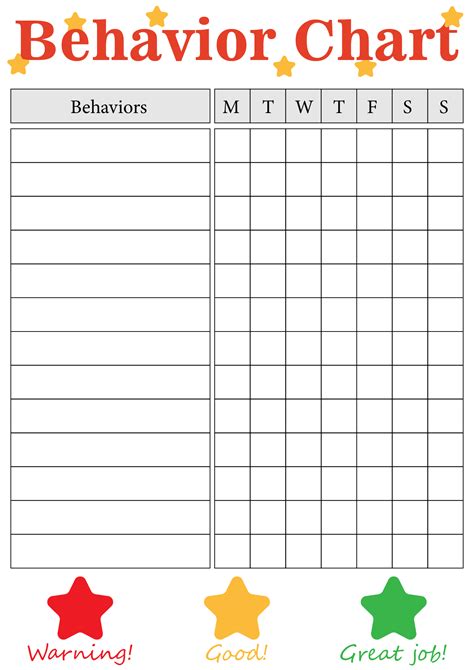 Behavior Modification Charts Free Printable For Teachers