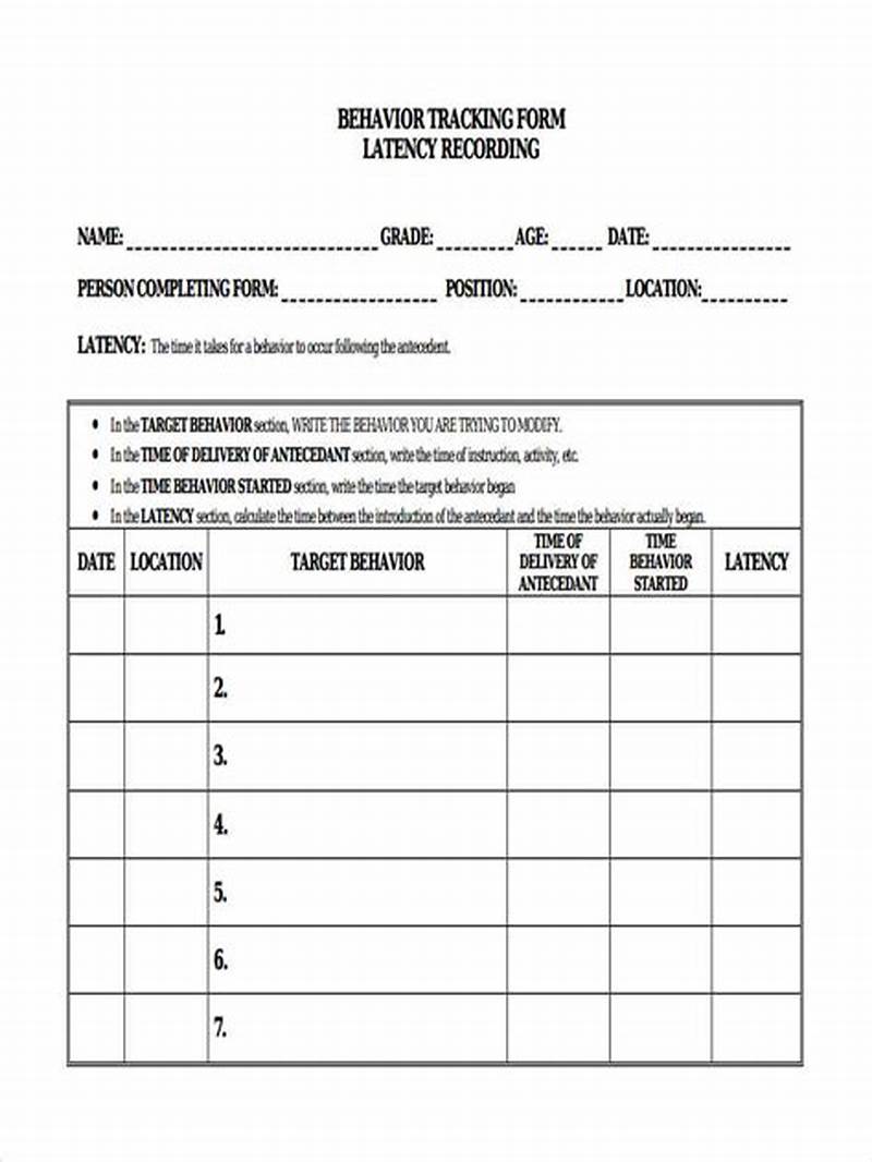 Behavior Tracking Form