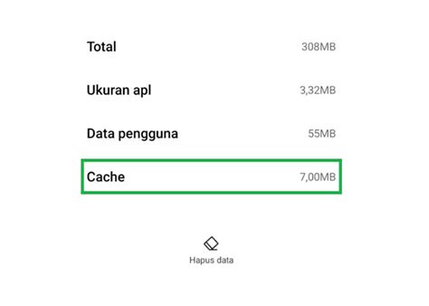 Bersihkan Cache dan Data Aplikasi