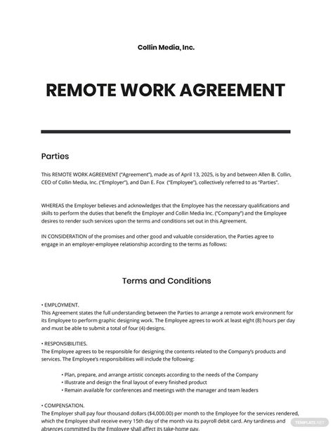 Best Employment Contract Template For Remote Workers