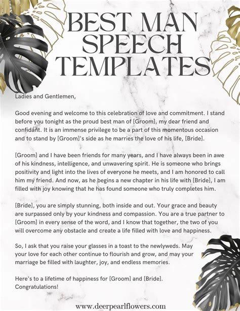 Best Man Speech Templates