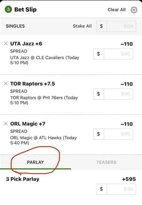 Betting Slip Parlay