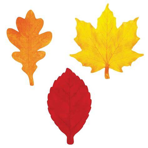Big Colored Fall Leaf Cutouts Printable For Window