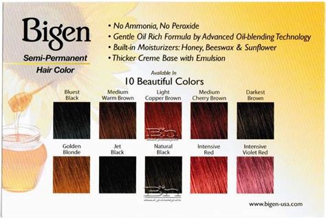 Bigen Hair Colour Chart