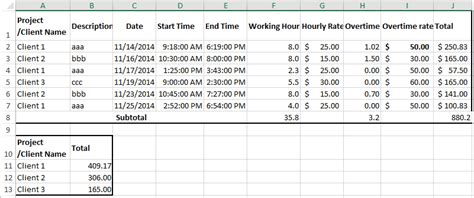 Billable Hours Template Excel Free