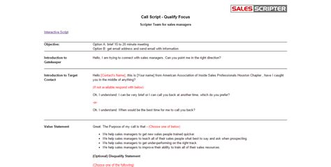 Bim-mep Sales Call Script Template