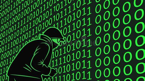 Binary code representing hacking and cracking
