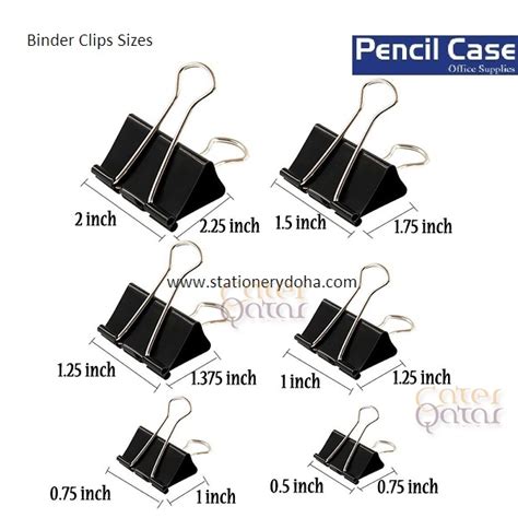 Binder Clips Sizes Chart