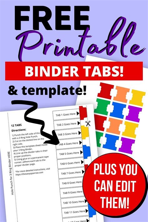 Binder Tab Template