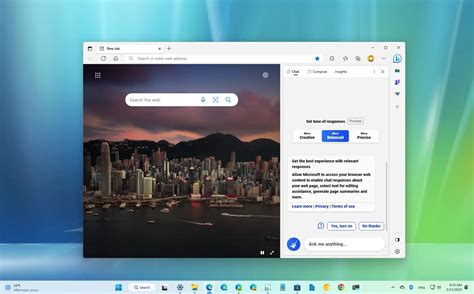 Bing AI on Edge Desktop