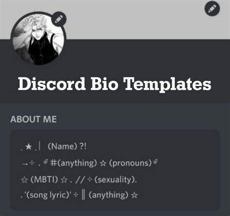 Bio Template Discord