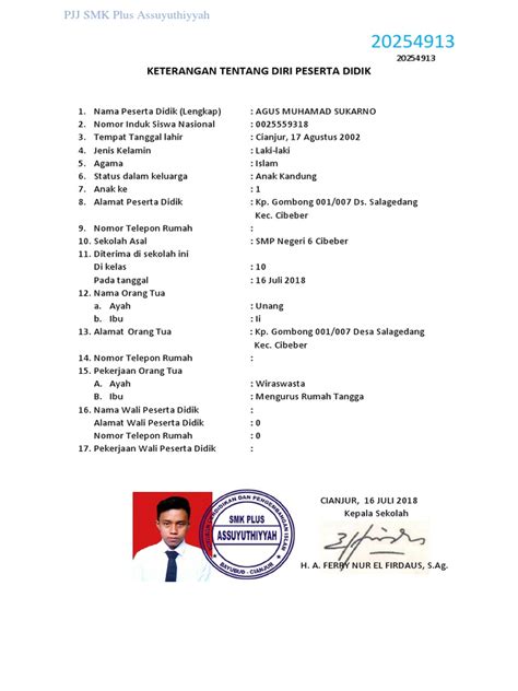 Biodata Raport