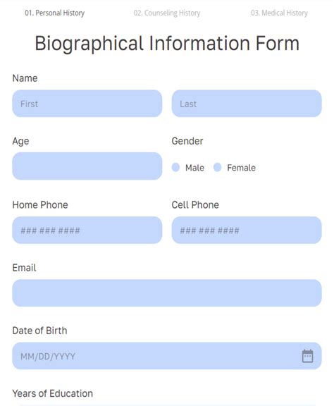 Biographical Information Template