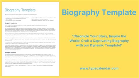 Biography Template For Students