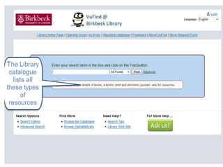 Birkbeck Library Catalogue