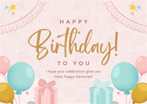 Birthday Cards Template Free