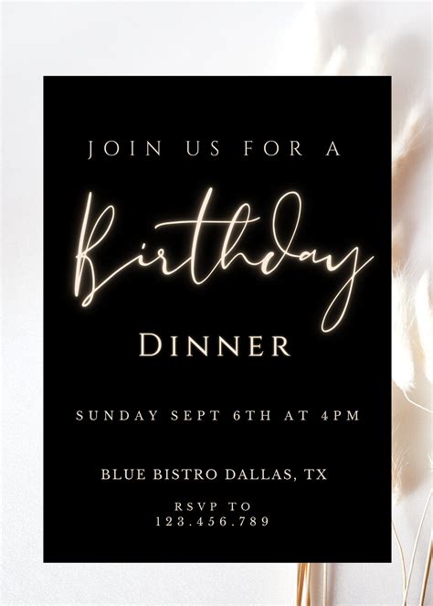 Birthday Dinner Invite Template