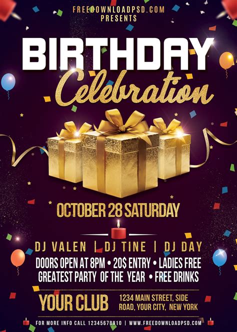Birthday Flyers Templates Free