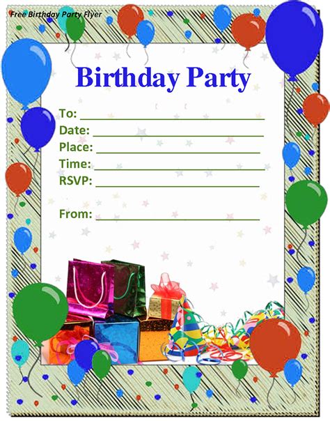 Birthday Party Invitation Templates Word