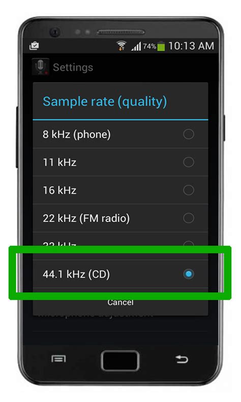 Bitrate Android