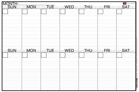 Blank 2 Week Calendar Printable