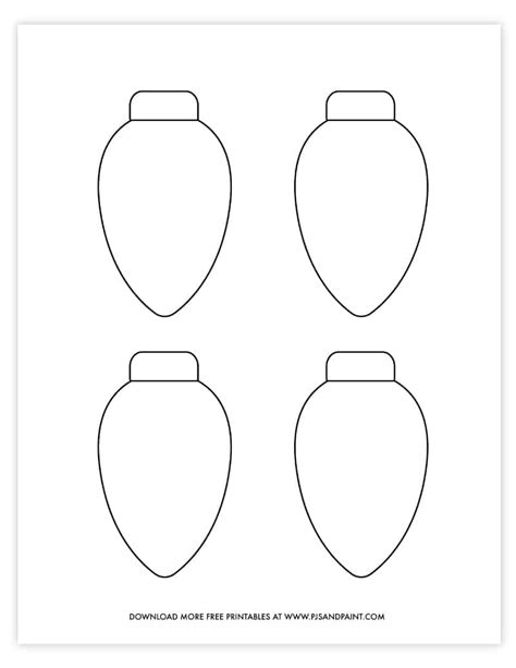 Blank Christmas Light Bulb Template