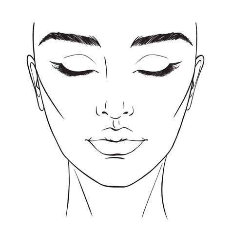 Blank Face Makeup Template